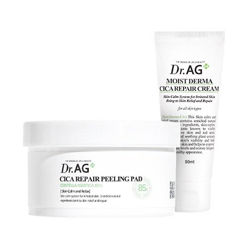 Dr.AG+ Cica Repair Peeling Pad 40p + Moist Derma Cica Repair Cream 50ml SET Skincare SET TRESSELLE 37