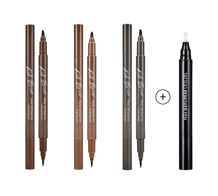 CLIO Kill Brow Dual Tattoo Pen & Remover Pen Set (3 Colors)
